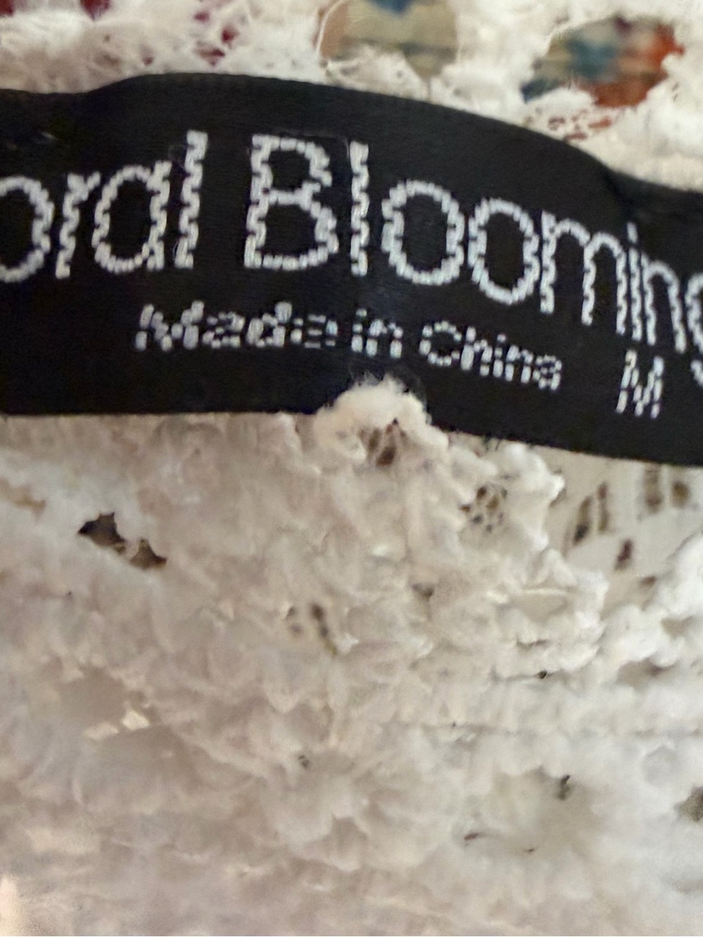 White Cotton Lace Blouse Boho Romantic Cottagecore Victorian Dainty Top M - Picture 8 of 9